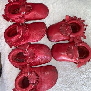 LOT Red Freshly Picked Moccasins size 3,5,6